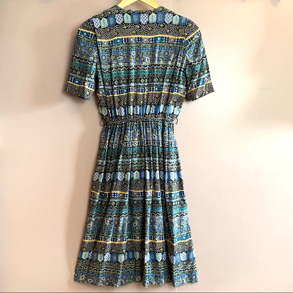 VINTAGE LADY CAROL MIDI DRESS COLORFUL PRINT - Picture 2 of 10